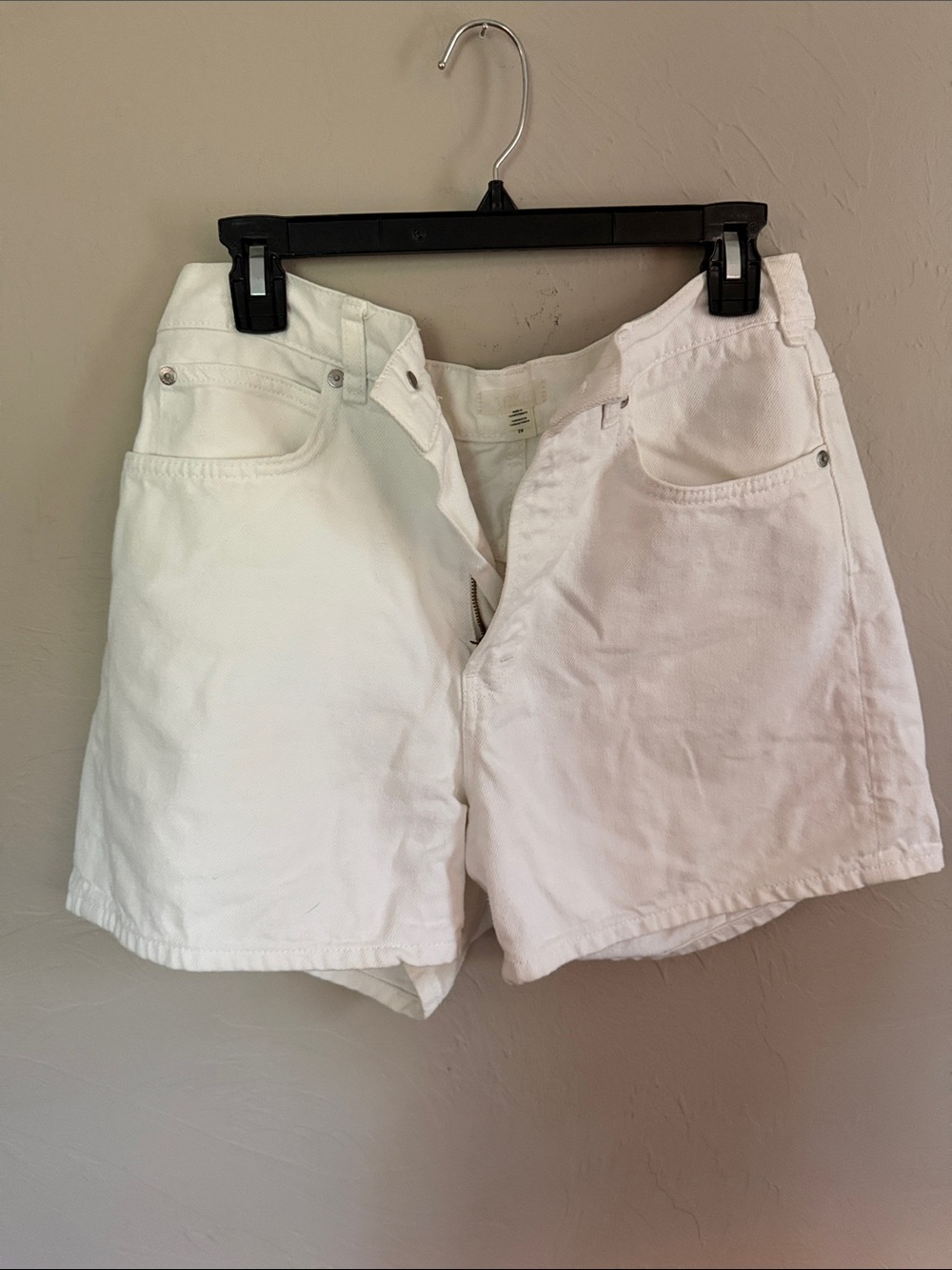 Arket White Denim High-Rise Shorts
